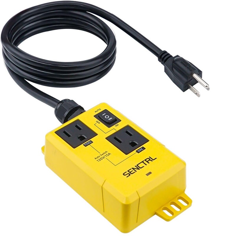 senctrl Automatic Vacuum Switch with 5 Ft Power Cord Allow Power Tool/Table Saw To Turn Vac Cleaner/Accessory On And Off Automatically, On Delay Prevent Circuit Overload, Shop Dust Collector Off Delay - Image 1